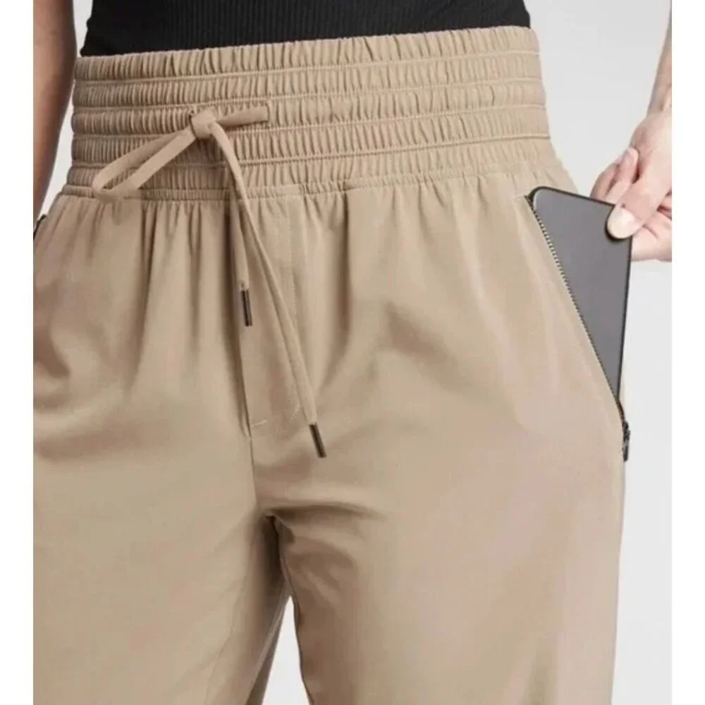NWT Athleta Camden Jogger Pant in Brownstone Beige-sz 10 - Picture 4 of 9